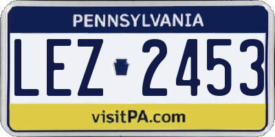 PA license plate LEZ2453