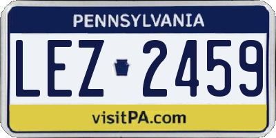 PA license plate LEZ2459