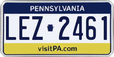 PA license plate LEZ2461