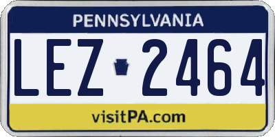 PA license plate LEZ2464