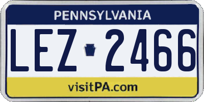 PA license plate LEZ2466