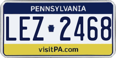 PA license plate LEZ2468