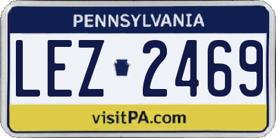 PA license plate LEZ2469
