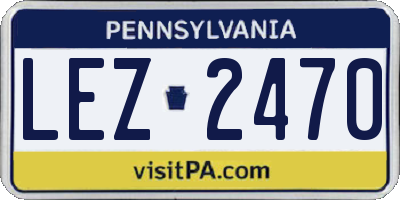 PA license plate LEZ2470