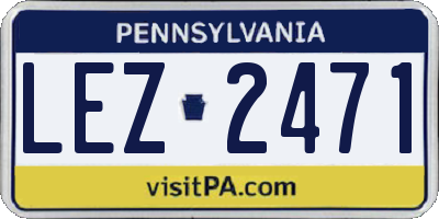 PA license plate LEZ2471