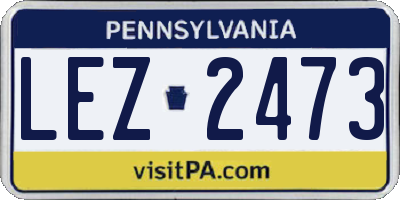 PA license plate LEZ2473
