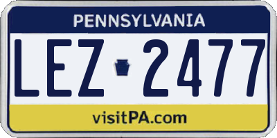 PA license plate LEZ2477