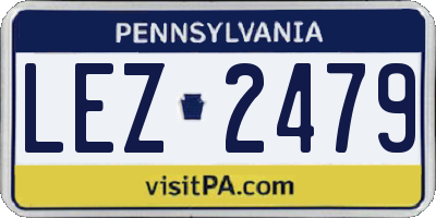 PA license plate LEZ2479