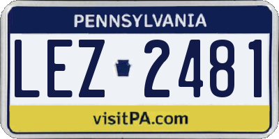 PA license plate LEZ2481