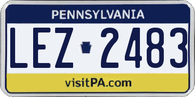 PA license plate LEZ2483