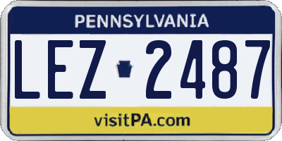 PA license plate LEZ2487