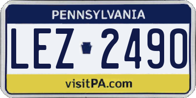 PA license plate LEZ2490