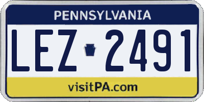 PA license plate LEZ2491