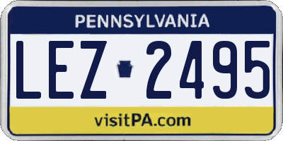PA license plate LEZ2495