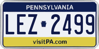 PA license plate LEZ2499