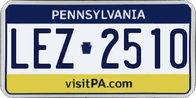 PA license plate LEZ2510