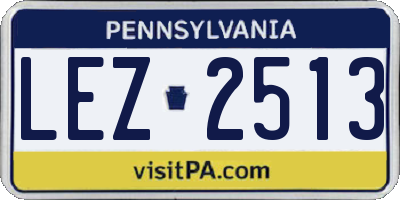 PA license plate LEZ2513