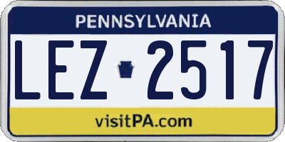 PA license plate LEZ2517