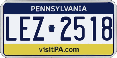 PA license plate LEZ2518