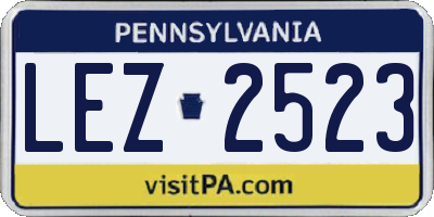 PA license plate LEZ2523