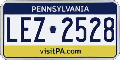 PA license plate LEZ2528