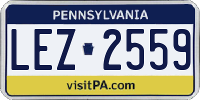 PA license plate LEZ2559