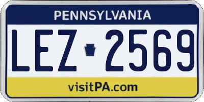 PA license plate LEZ2569