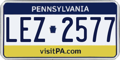 PA license plate LEZ2577