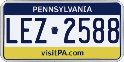 PA license plate LEZ2588