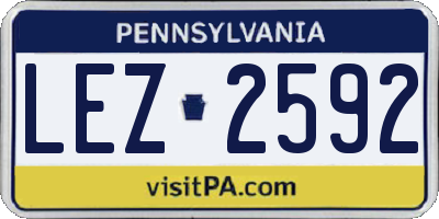 PA license plate LEZ2592