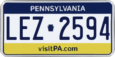 PA license plate LEZ2594