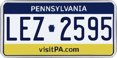 PA license plate LEZ2595