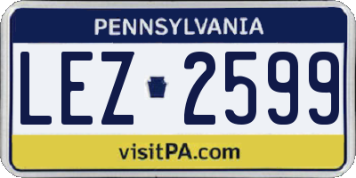 PA license plate LEZ2599