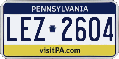 PA license plate LEZ2604
