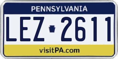 PA license plate LEZ2611