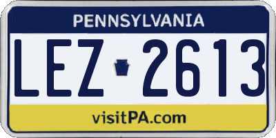 PA license plate LEZ2613