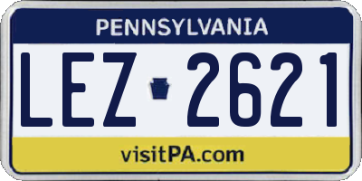 PA license plate LEZ2621