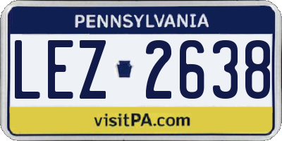 PA license plate LEZ2638