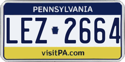 PA license plate LEZ2664