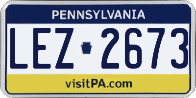 PA license plate LEZ2673