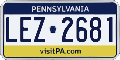 PA license plate LEZ2681