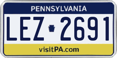 PA license plate LEZ2691