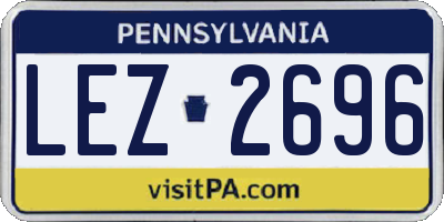PA license plate LEZ2696