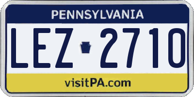 PA license plate LEZ2710