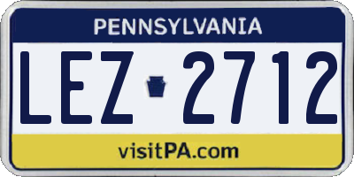 PA license plate LEZ2712