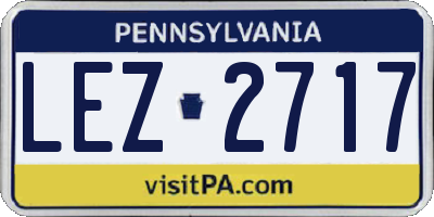 PA license plate LEZ2717