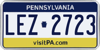 PA license plate LEZ2723
