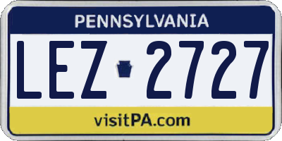 PA license plate LEZ2727