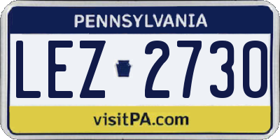 PA license plate LEZ2730