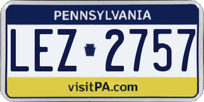 PA license plate LEZ2757